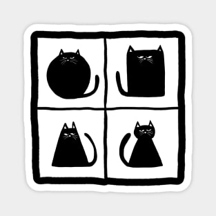 Cats in the box - B&W Magnet