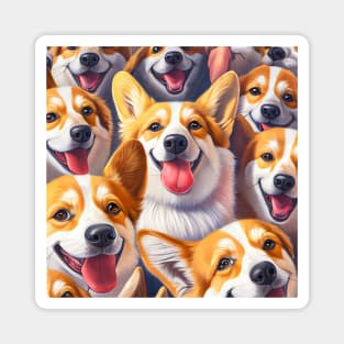 Dog Corgi Wild Nature Funny Happy Humor Photo Selfie Magnet