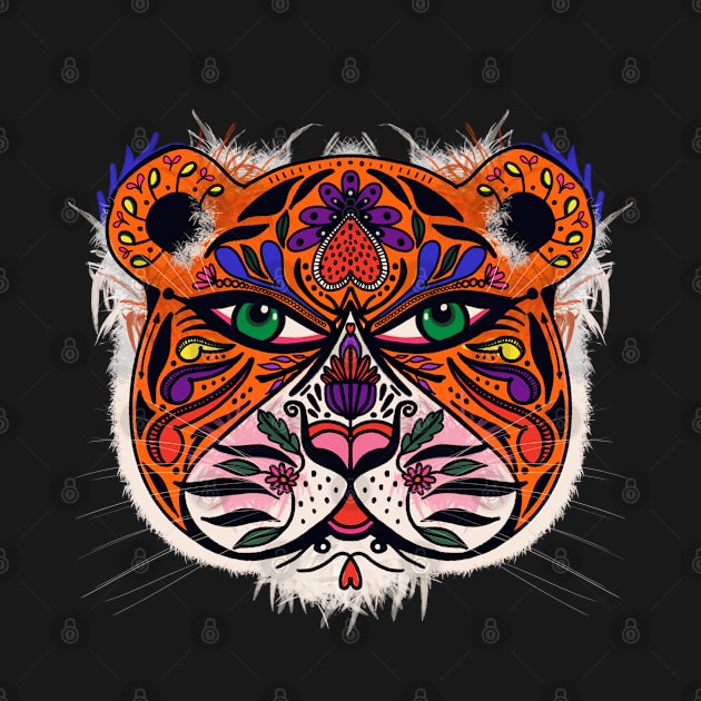 Botanical Tiger by NICHOLACOWDERYILLUSTRATIONS 