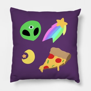 Pastel Space Pizza Pillow