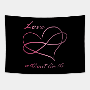 Love without limits - Polyamorous, Poly pink infinity heart Tapestry