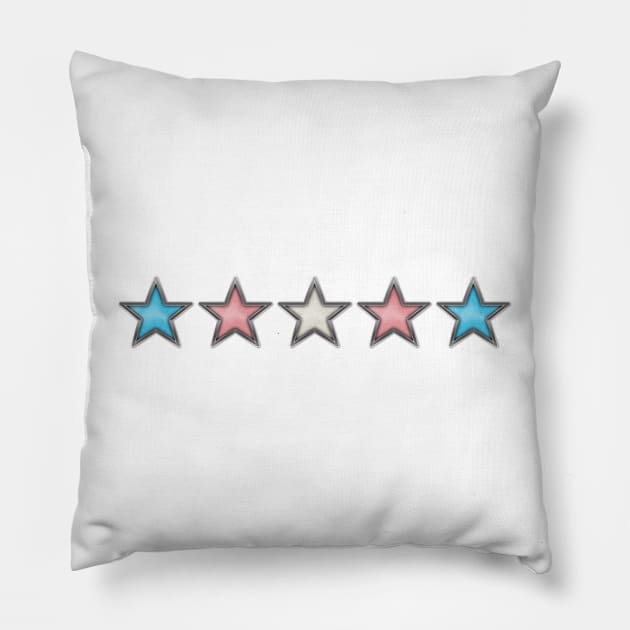 Transgender Pride Stars with Chrome Frames Pillow by LiveLoudGraphics