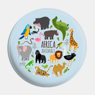 Africa animals collection Pin