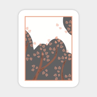 Autumn shrub simple Scandinavian style design Magnet