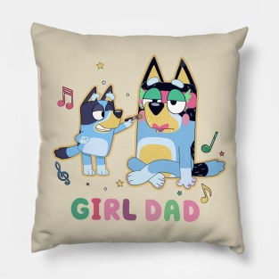 Bluey Girl Dad Pillow