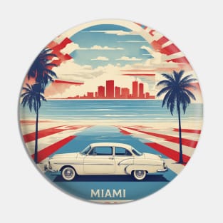 Miami Florida United States of America Tourism Vintage Poster Pin