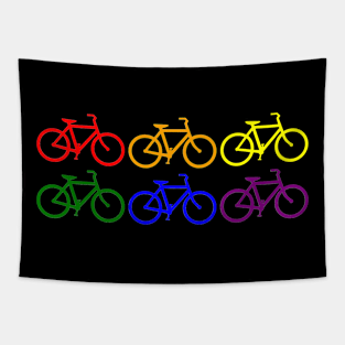 Rainbow Bicycles Tapestry