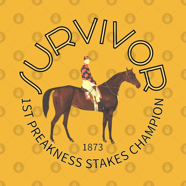 Survivor 1873 1st Preakness Champion horse racing design by Ginny Luttrell