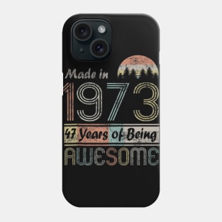 Vintage 1973 Made In 1973 47th Birthday 47 Years Old Gift Phone Case