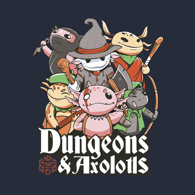 Axolotl army /  Dungeons and axolotls by elaissiiliass