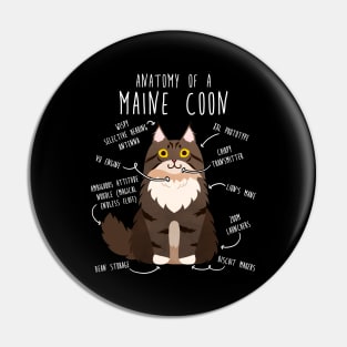 Maine Coon Cat Anatomy Pin