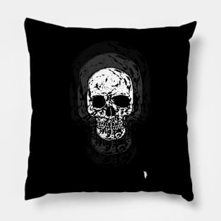 Triple skull , white skull Pillow