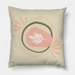 Paint flower beige pink cute abstract boho Pillow