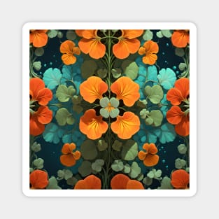 Fleur des Nasturtiums - dark background Magnet