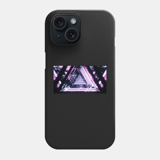 Futuristic triangles, black-pink Phone Case by 3DVictory