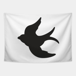 Black Flying Swallow Tapestry