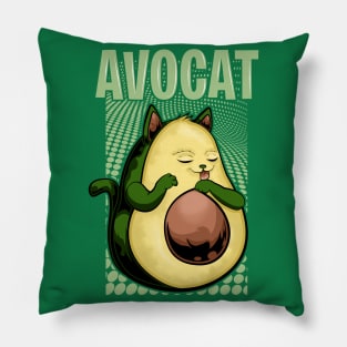 cat avocado funny Pillow