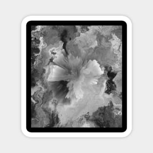 Gray Marble 3D Floral Flower Fluid Pour Magnet