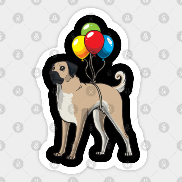 Kangal Dog With Colorful Balloons - Anatolian Shepherd Dog - Sticker