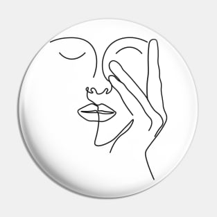 Face Outline of A Girl Pin