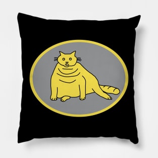 Illuminating Chubby Cat on Ultimate Gray Oval Pillow