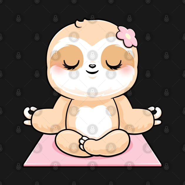 Girls yoga calm sloth by PnJ