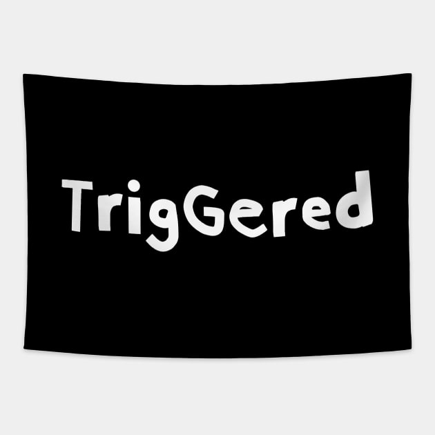 Minimal Triggered White Text Typography Tapestry by ellenhenryart