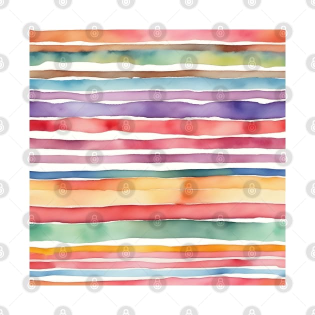 Colorful watercolor striped pattern by craftydesigns