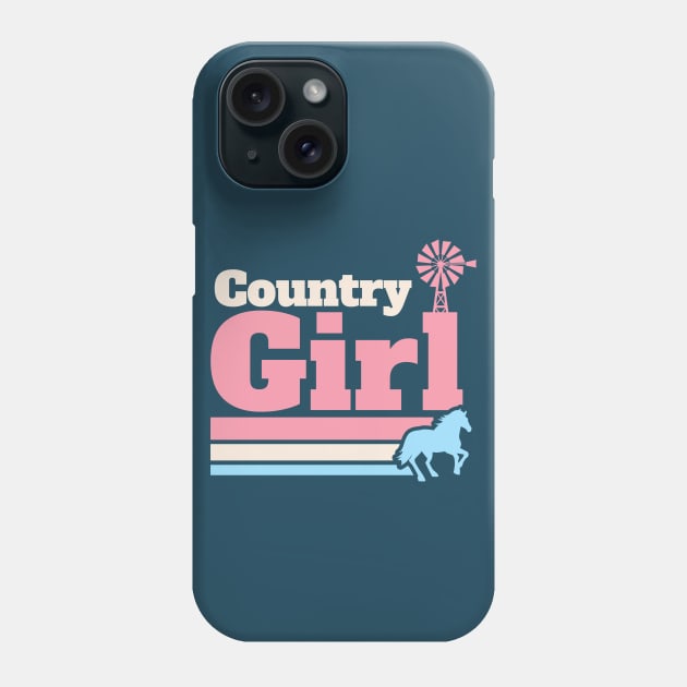 Retro Country Girl Colorful Rural Girls Phone Case by SLAG_Creative