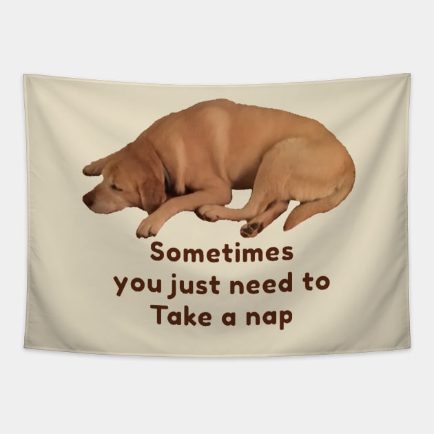 Take A Nap (dog) Tapestry by Amanda1775