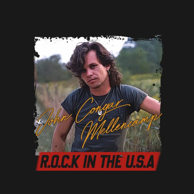 Retro Portrait Mellencamp Rock In The USA by FrancisMcdanielArt