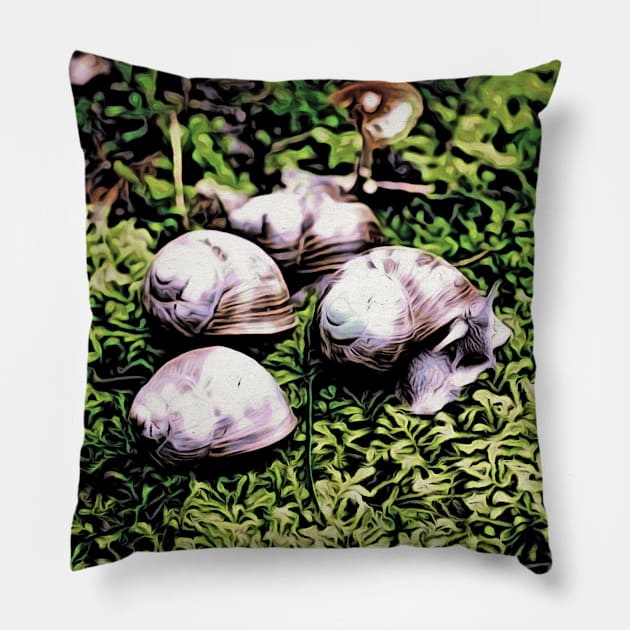 Slugs / Maléa is looking for the Kobold - children's book WolfArt Pillow by RaphaelWolf