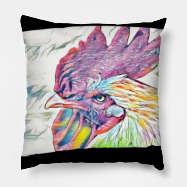 Colorful Chicken Art Painting Chick Rooster Hen Cock Cluck