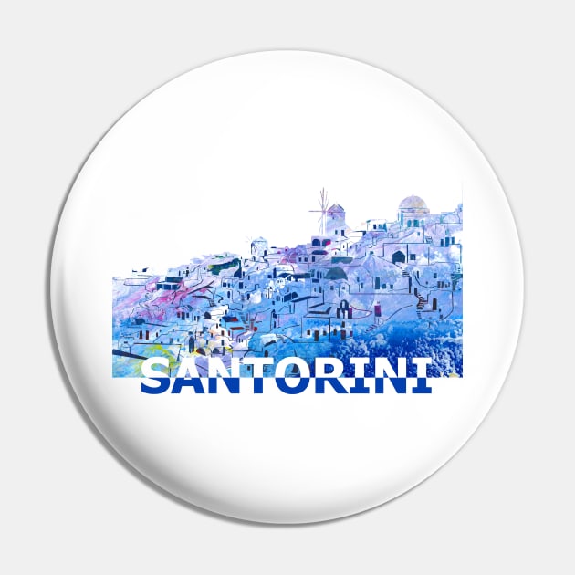 Santorini Skyline Pin by artshop77