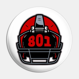 Retro Football Helmet 801 Area Code Salt Lake City Utah Football Pin