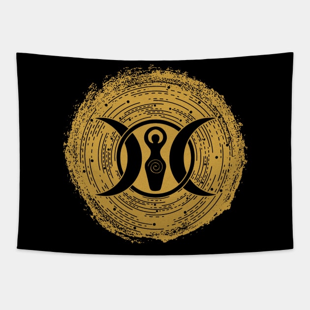 Triple Moon Goddess | Pagan Symbol Tapestry by CelestialStudio