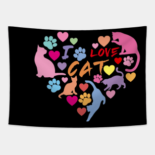 Cat Love: Cat Miaw and Cute Cat Design Tapestry