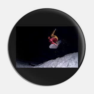 Snowboarder jumping Pin