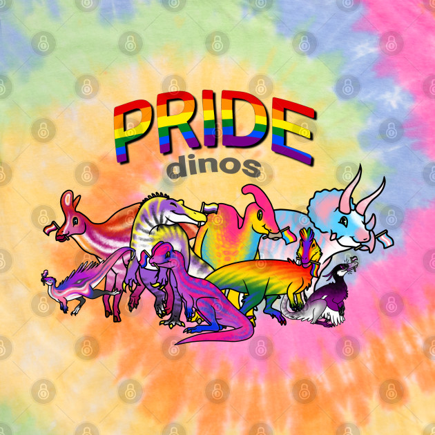 Prideosaurs Family - Pride Month Dinosaurs by saradrawspaleo