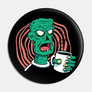 Coffee Zombie Pin