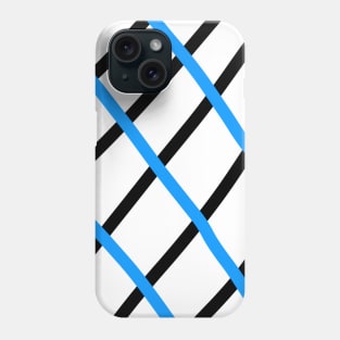 Black blue stripes abstract art Phone Case