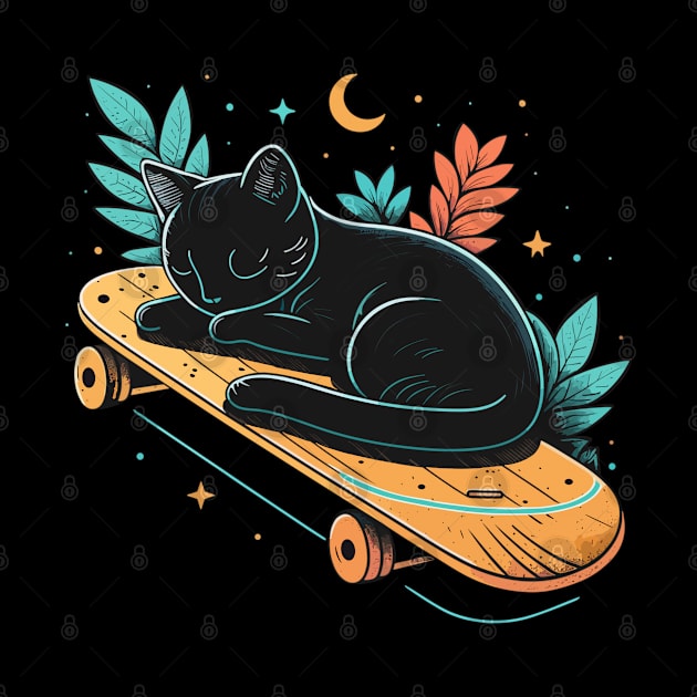 Skateboarding Cat Gifts Funny Cat by KsuAnn