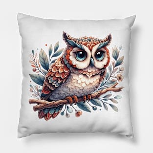 Owl Illustration Pillow