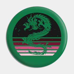 Chinese Luck Dragon Gothic Sunset Pin