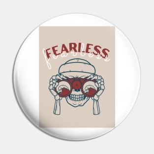 Fearless Skull With Binoculars Pin