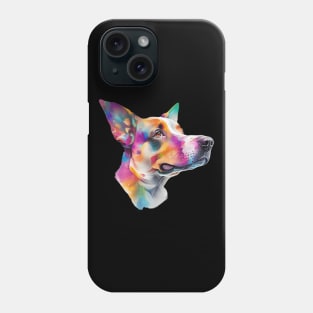 Surrealism art style dog, vibrant, calm brown eyes #4 Phone Case