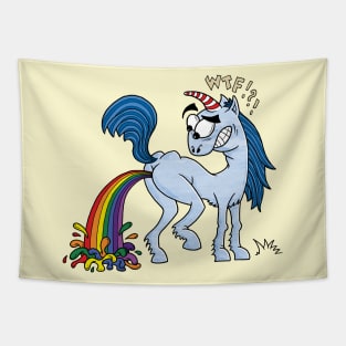 Unicorn Pooping Rainbow Tapestry