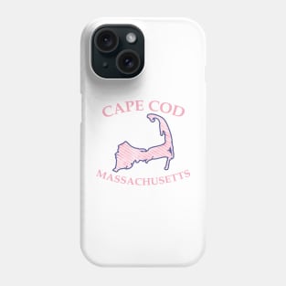 Preppy Vineyard Pink Cape Cod Massachusetts Map Phone Case