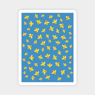 Funny Yellow Birds Flying Magnet