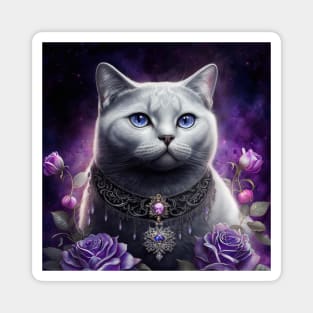 Beautiful White British Shorthair Cat Magnet